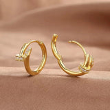Shiny Crystal Zircon Hoop Earrings