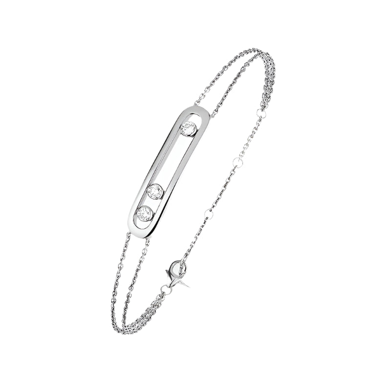 Gold Diamond Bracelet Sterling Silver 925