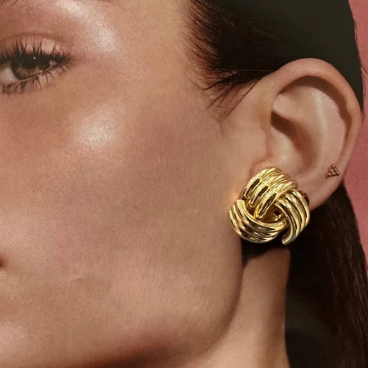 Gold Plated Geometric Stud Earrings