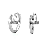 Shiny Crystal Zircon Hoop Earrings