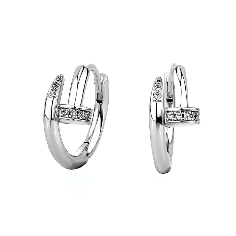 Shiny Crystal Zircon Hoop Earrings