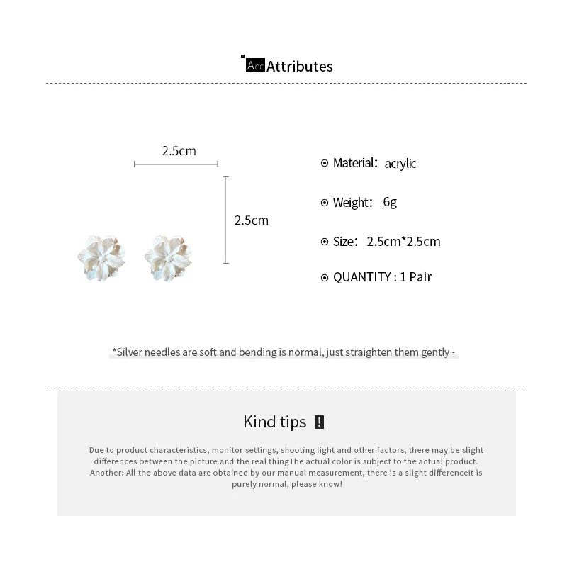 White Flower Earring