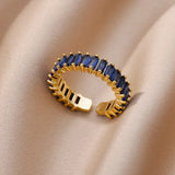 Colorful Cubic Zircon Ring