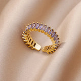 Colorful Cubic Zircon Ring