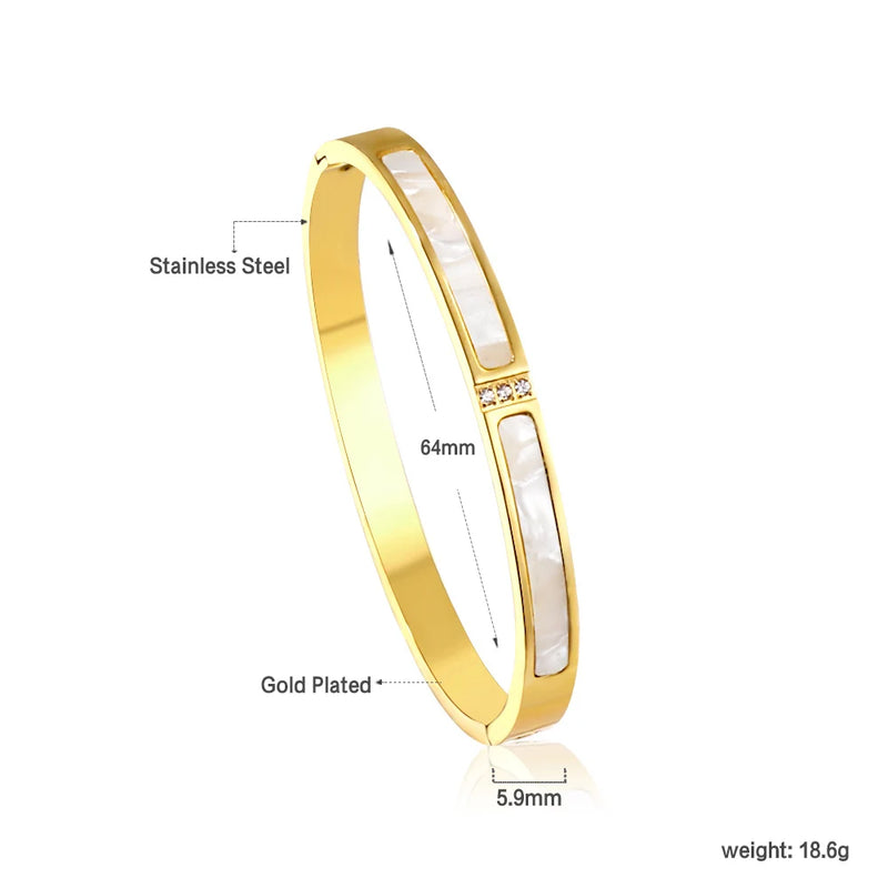 Luxury White Shell Bangle