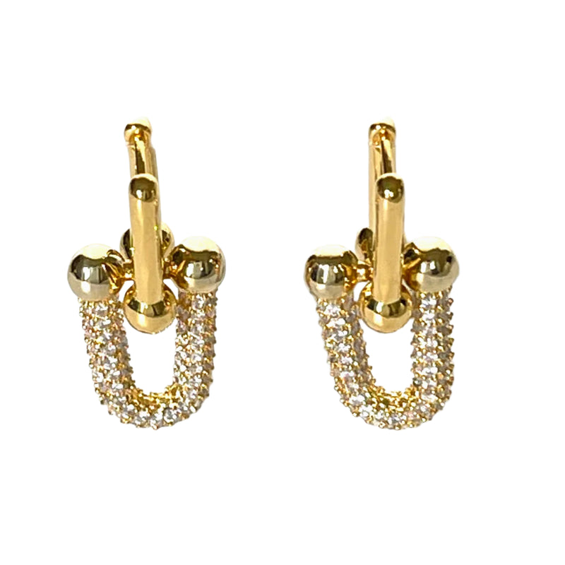 Gold Plated Chunky U Shape Earrings