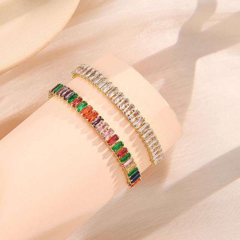Colorful Zircon Tennis Bracelet