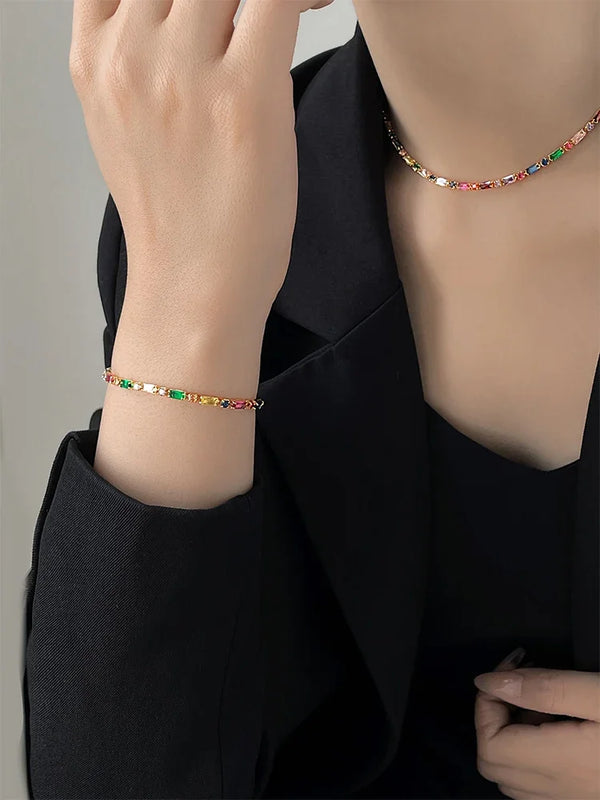 Colorful Zircon Chain Set