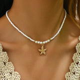 Natural Seashell Beaded Necklace