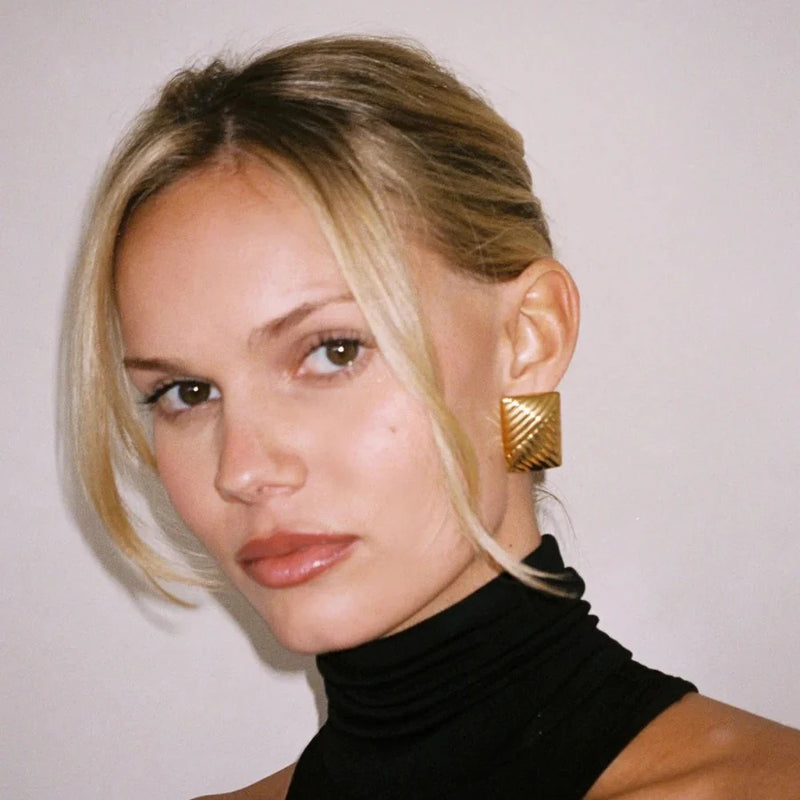 Gold Plated Geometric Earring